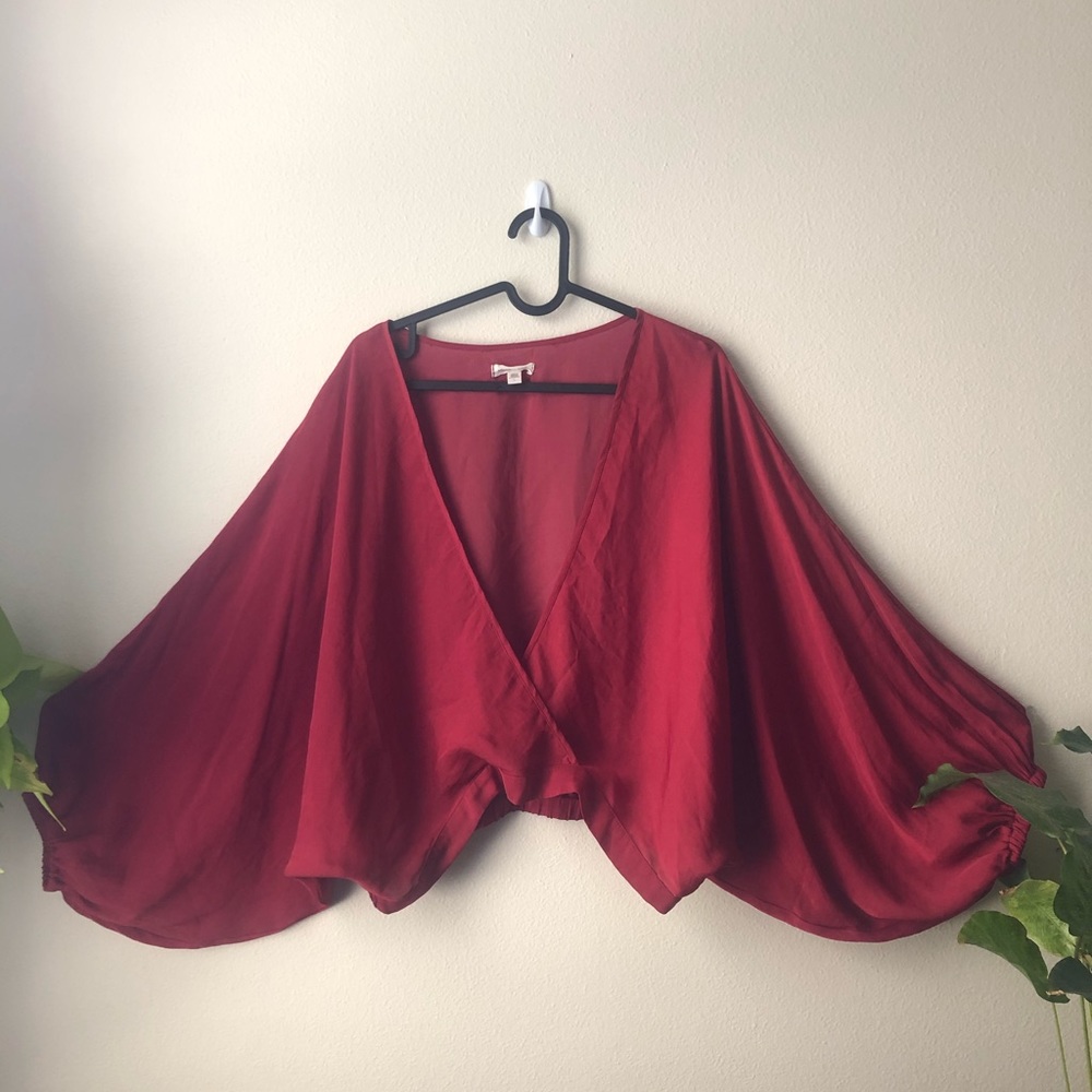 Silence + Noise Balloon Sleeve Crop Top
